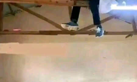 Intern Teacher's Monitoring Exam from roof top Raises Eyebrows