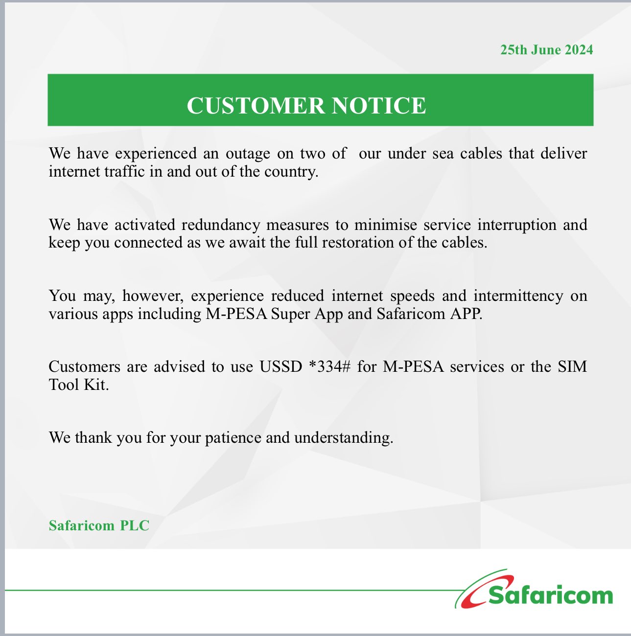 Kenyan Telecommunications Network Safaricom Faces Internet Outages Amid Gen Z Protests