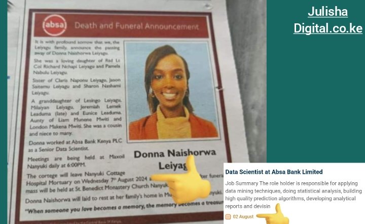 Shock as Absa Bank Announces Job Vacancy Before Employee's Burial