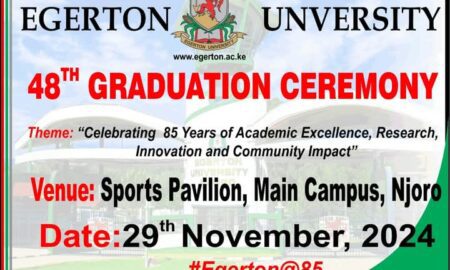 Egerton University Set for 48th Graduation This Friday!