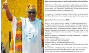 Mahama Forms 8-Member Team for National Education Forum