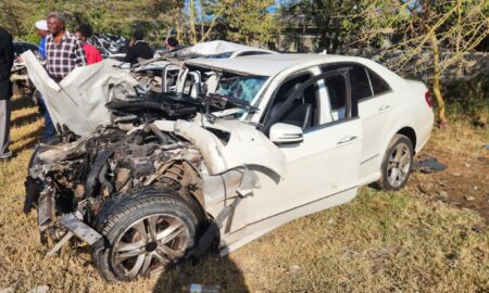 Wreckage of Jirongo car