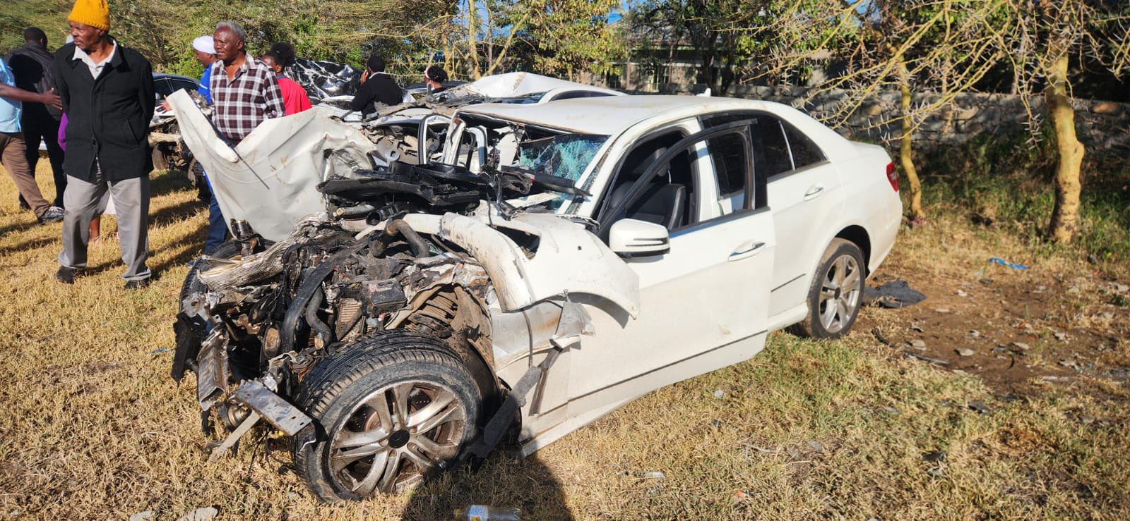 Wreckage of Jirongo car
