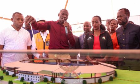 Defence Cabinet Secretary (CS), Hon. Soipan Tuya alongside Kisumu Governor, H.E Prof. Peter Anyang’ Nyong’o, today presided over the ground-breaking ceremony of the 10,000 seater Moi Kisumu Stadium in Kisumu County
